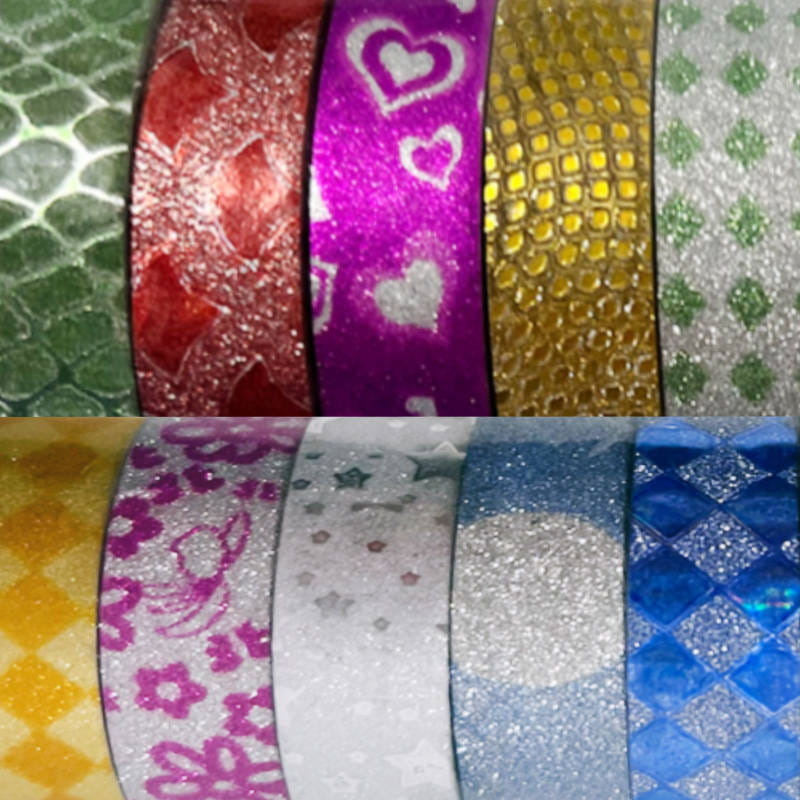 Taśma wzorzysta samoprzylepna 12mm x 3m  - mix kolorystyczny 10 sztuk #3