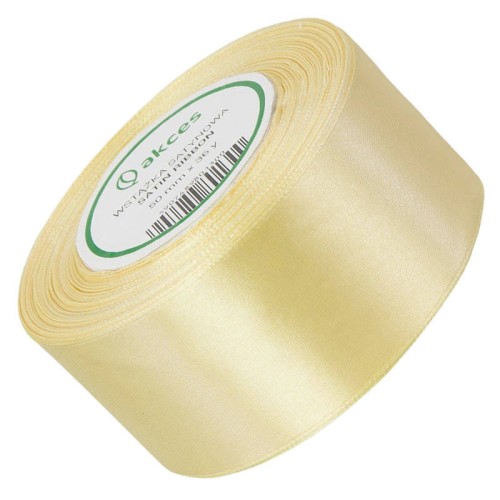 Wstążka satynowa jasno żółta 45mm - 32mb #1