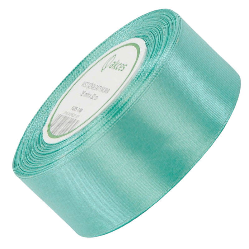 Wstążka satynowa turkusowa 38mm - 32mb #1