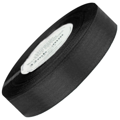 Wstążka satynowa czarna 25mm - 32mb #1