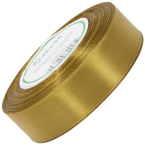 Wstążka satynowa ciemna złota 25mm - 32mb #1