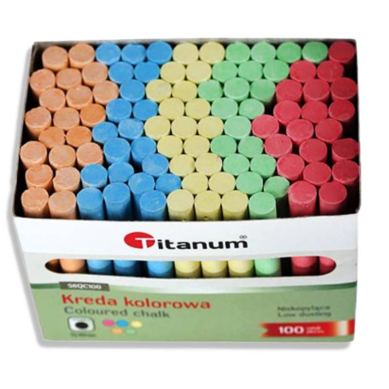 Kreda szkolna kolorowa 100 sztuk #2