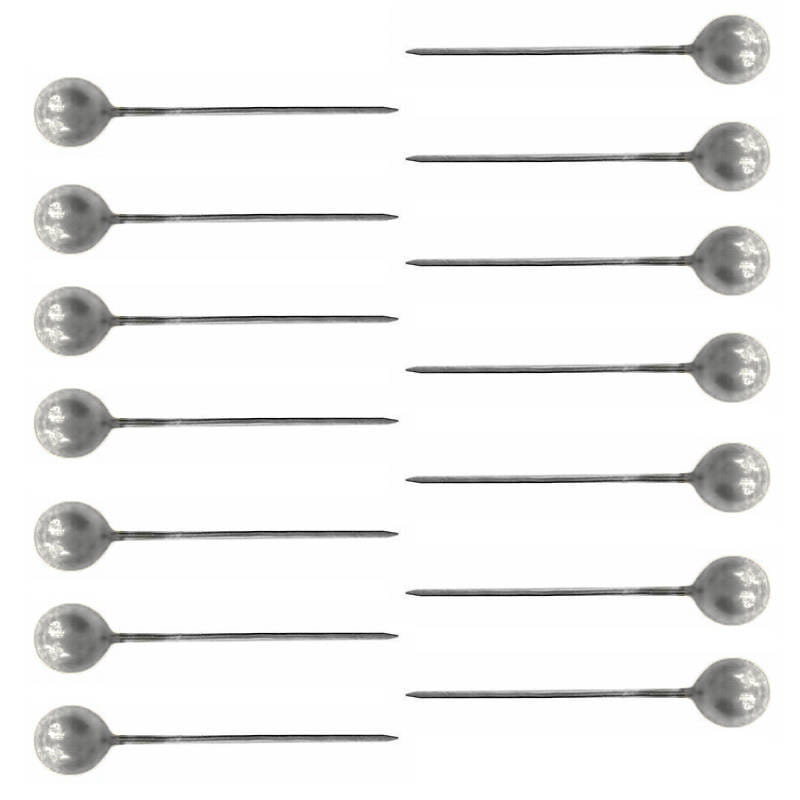 Szpilki dekoracyjne perełka 22mm - 100 sztuk Srebrne #1