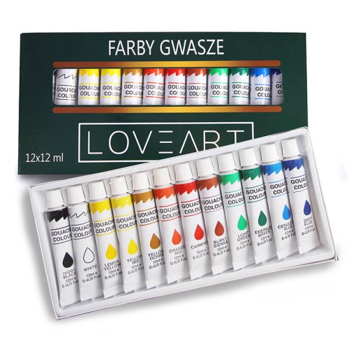 Farby gwasze LOVEART Gouache 12x12ml #1
