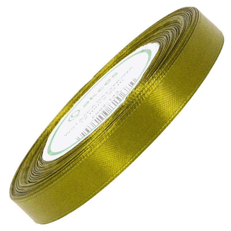 Wstążka satynowa oliwkowa 12mm - 32mb #1