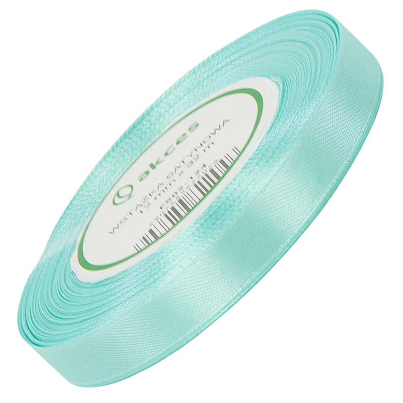 Wstążka satynowa miętowa 12mm - 32mb #1