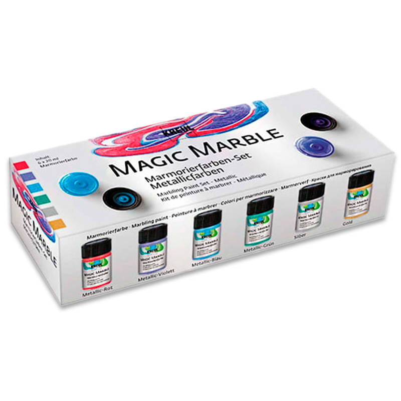 Farby marmurkowe Metaliczne 6x20ml - uniwersalne #1