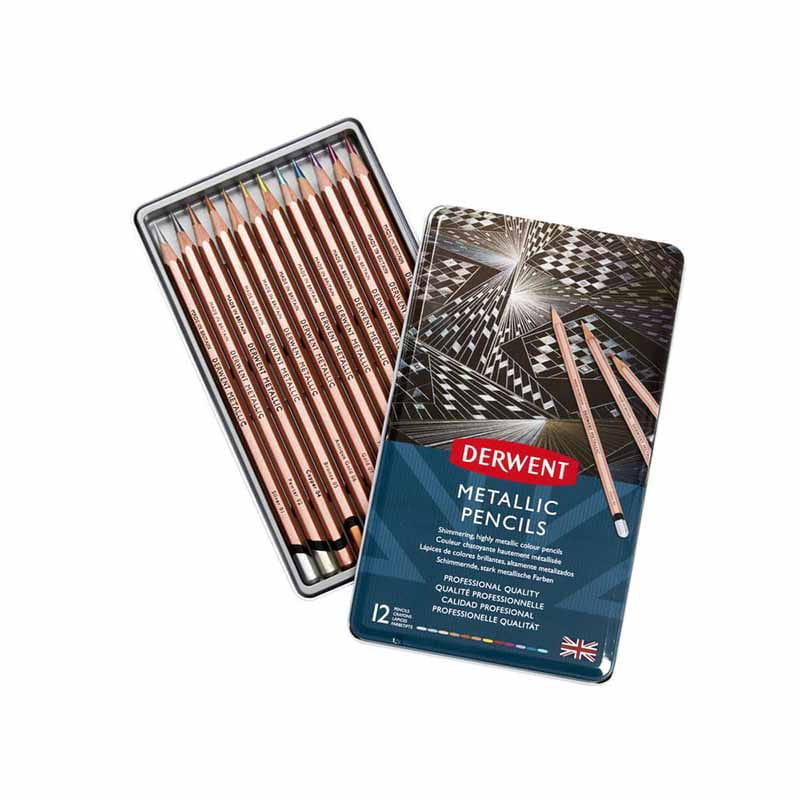 Kredki metaliczne Derwent - Zestaw 12 kolorów #1