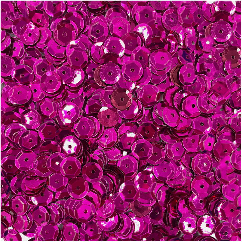 Cekiny okrągłe metaliczne 9mm 15g - Loveart - fuksja #1