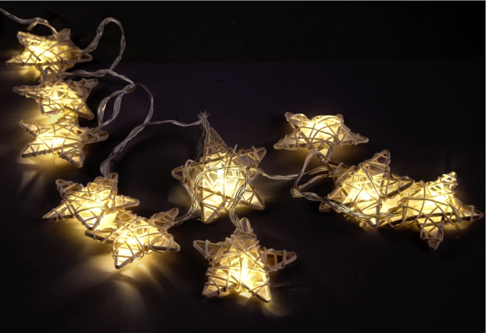 Świecące gwiazdki ratanowe led 7cm #2