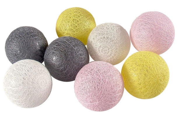 Kule led na baterie 4cm - Cotton Balls 8 sztuk #1