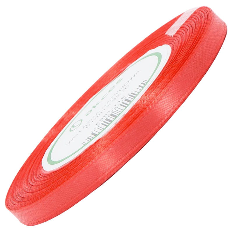 Wstążka satynowa koralowa 6mm - 32mb #1