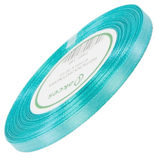 Wstążka satynowa turkusowa 6mm - 32mb #1
