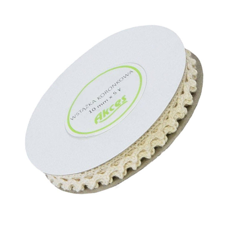 Koronka bawełniana kremowa 10mm x 4,55m #1