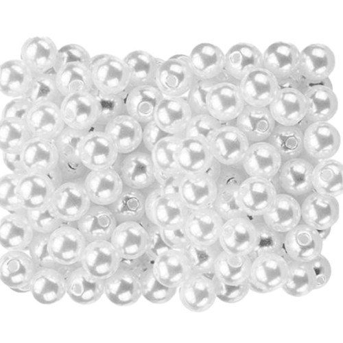 Koraliki plastikowe do nawlekania 8mm - Białe #1