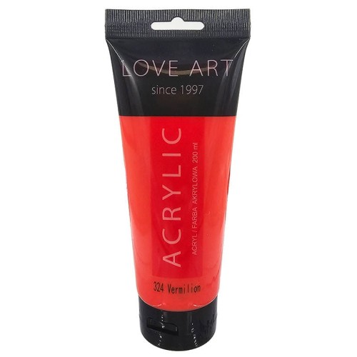 Farba akrylowa LoveArt 200ml - 324 Vermilion - czerwono-pomarańczowa #1