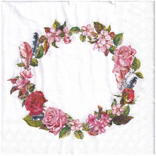 Serwetka 33x33cm -  Romantic wreath #1