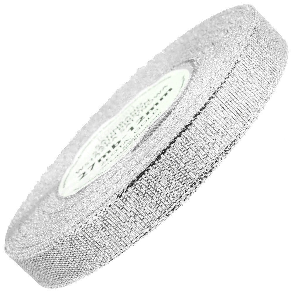 Wstążka brokatowa 12mm 22m - Srebrna #1