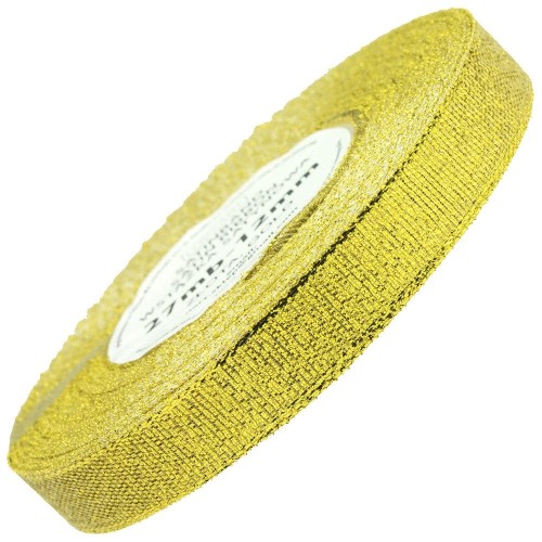 Wstążka brokatowa 12mm 22m - Złota #1