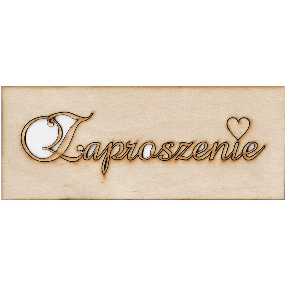 Drewniana ozdoba napis ZAPROSZENIE 5x20cm #2