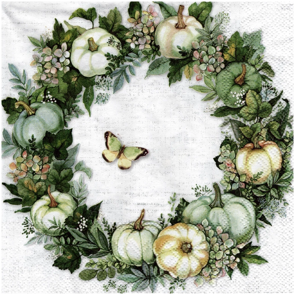 Serwetka 33x33cm - Pumpkin Wreath wianek z dyniami #1