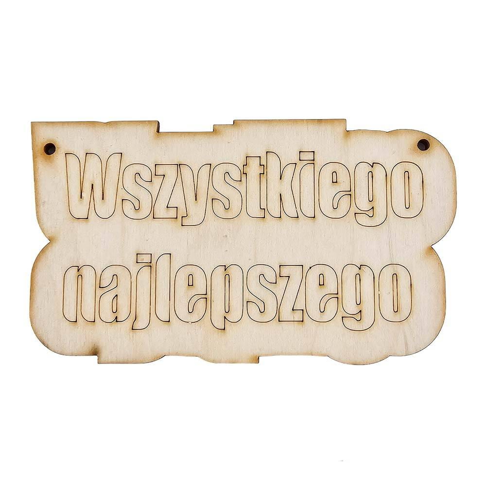 Drewniana ozdoba tabliczka Wszystkiego najlepszego 12cm Decor #1