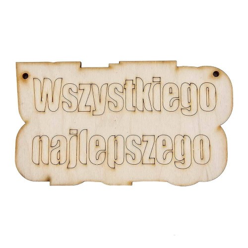 Drewniana ozdoba tabliczka Wszystkiego najlepszego 12cm Decor #1