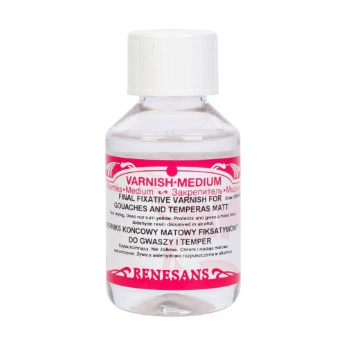 Werniks końcowy fiksatywowy matowy do gwaszy i temper Renesans 100ml #1