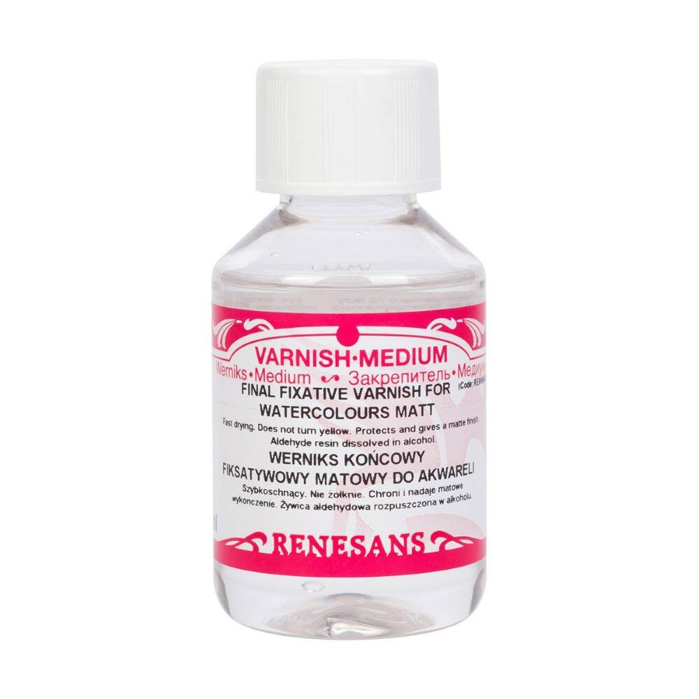 Werniks końcowy fiksatywowy matowy do akwareli Renesans 100ml #1