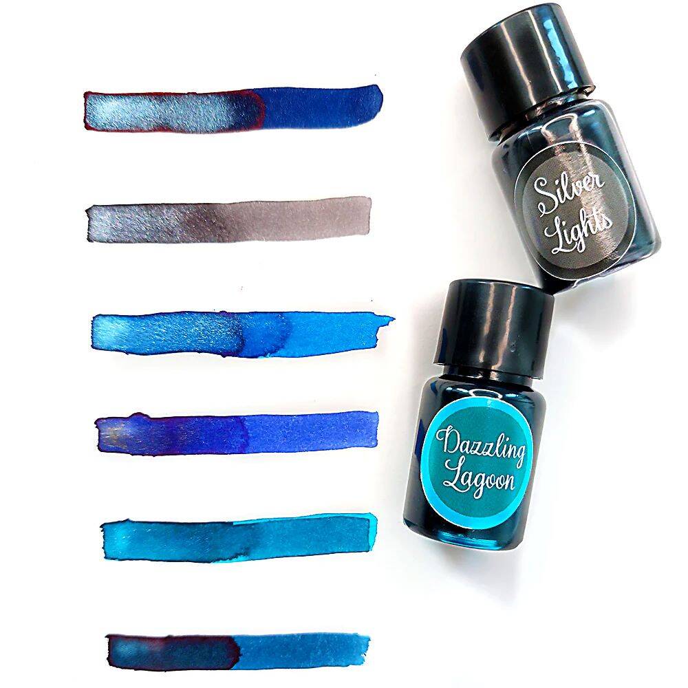 Zestaw tuszy do kaligrafii Ocean Manuscript 6x7ml odcienie niebieskie #3