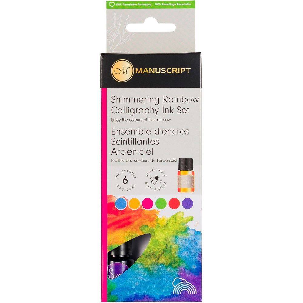 Zestaw tuszy do kaligrafii Rainbow Manuscript 6x7ml odcienie tęczowe #2