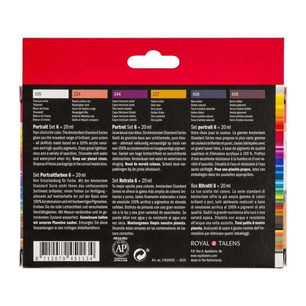 Zestaw farb akrylowych Portrait Amsterdam 6x20ml  #3
