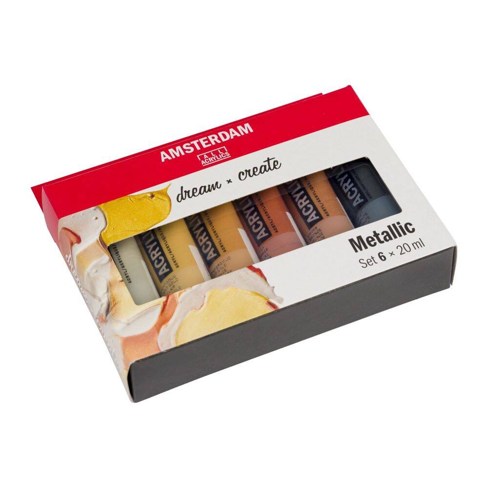 Zestaw farb akrylowych Amsterdam 6x20ml w kolorach metalicznych #2