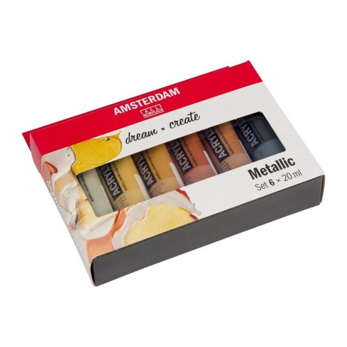 Zestaw farb akrylowych Amsterdam 6x20ml w kolorach metalicznych #2