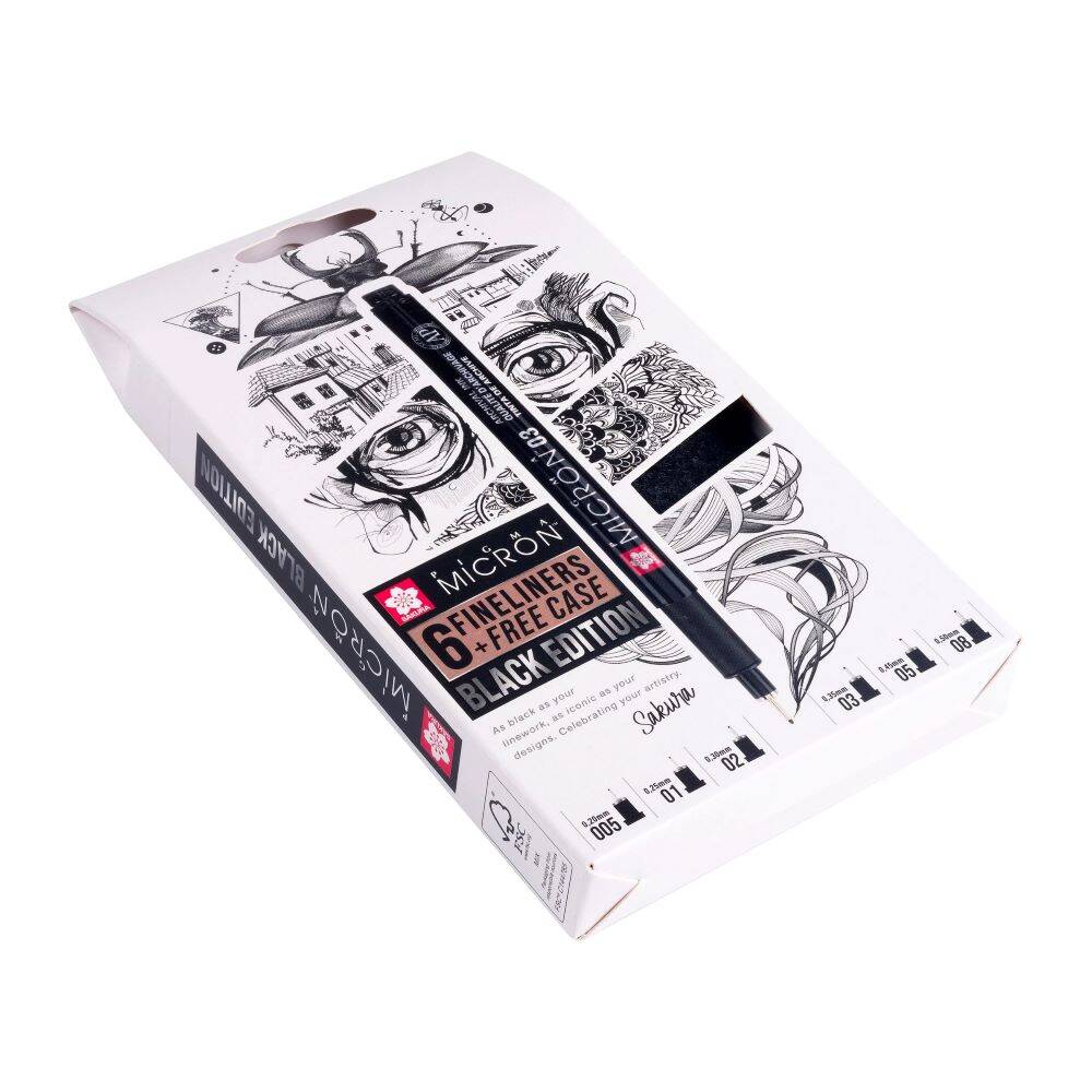 Zestaw cienkopisów Pigma Micron Black Edition 6szt z etui #2