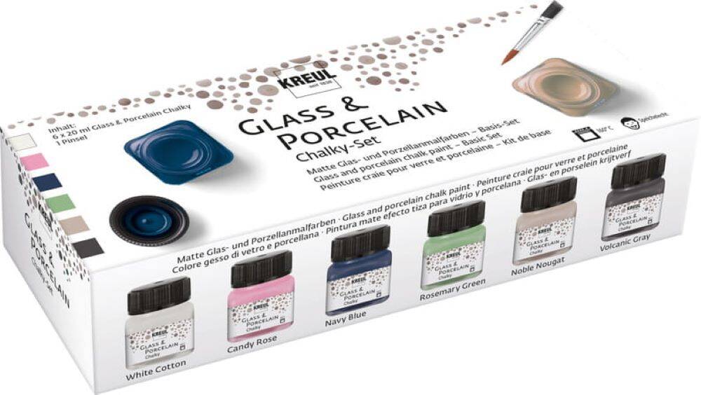 Farby do szkła i porcelany Kreul 6x20ml - Chalky Set #1