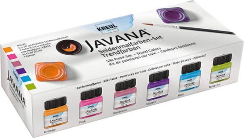 Farby do tkanin 6x20ml - Złota konturówka, pędzelek #1