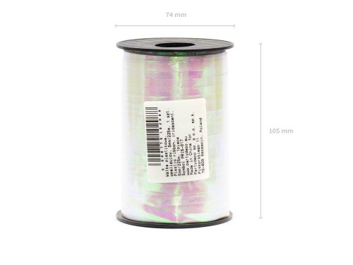 Wstążka świąteczna opalizująca do pakowania 5mm - 225m biała #2