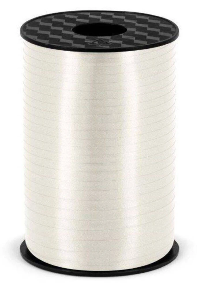 Wstążka świąteczna do pakowania 5mm - 225m biała #1