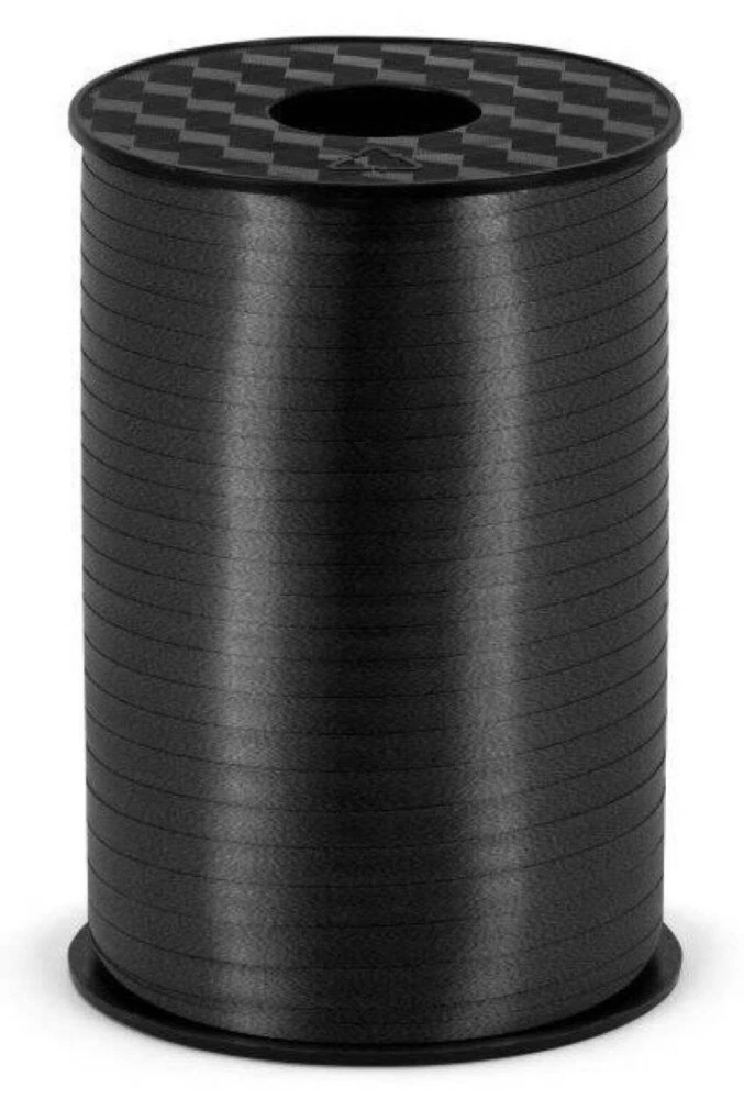 Wstążka świąteczna do pakowania 5mm - 225m czarna #1