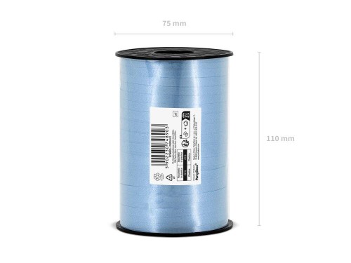 Wstążka świąteczna do pakowania 5mm - 225m błękitna #2