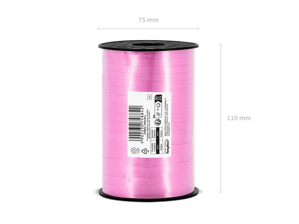 Wstążka świąteczna do pakowania 5mm - 225m jasna różowa #2