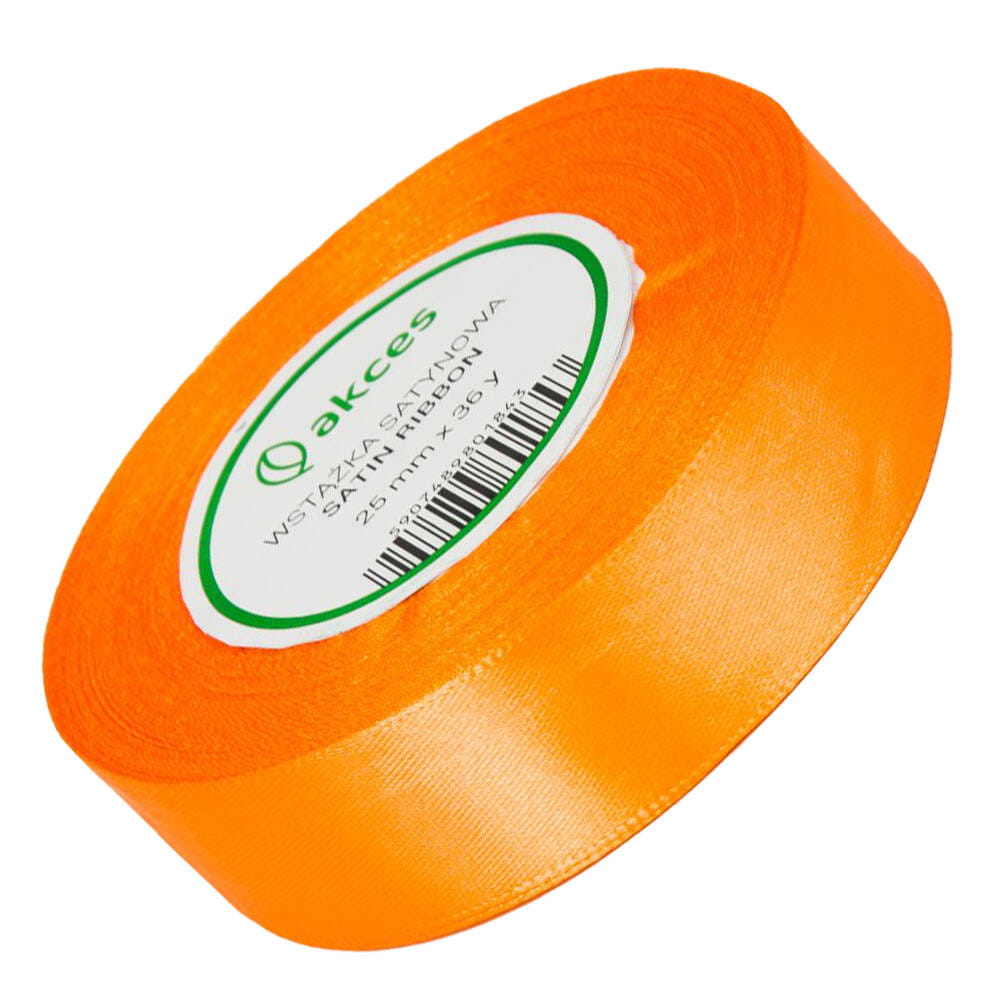 Wstążka satynowa pomarańczowa 25mm - 32mb #1