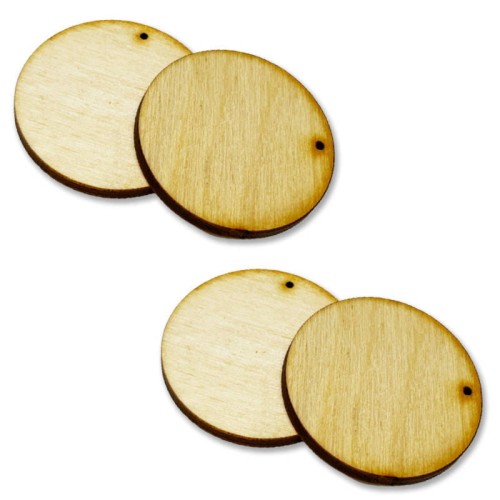Drewniane koło zawieszka kolczyki 4 szt. 3,5cm Decor #1