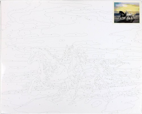 Malowanie po numerach 40x50cm Konie - Zestaw na ramie #2