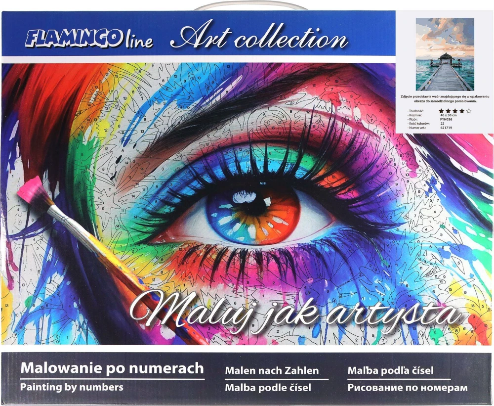 Malowanie po numerach 40x50cm Pomost nad morzem - Zestaw na ramie #4