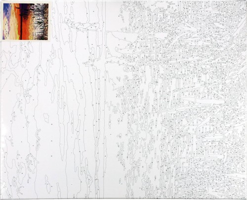 Malowanie po numerach 40x50cm Jezioro - Zestaw na ramie #2
