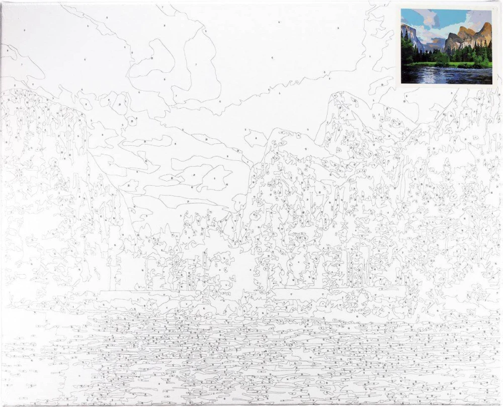 Malowanie po numerach 40x50cm Park narodowy - Zestaw na ramie #2