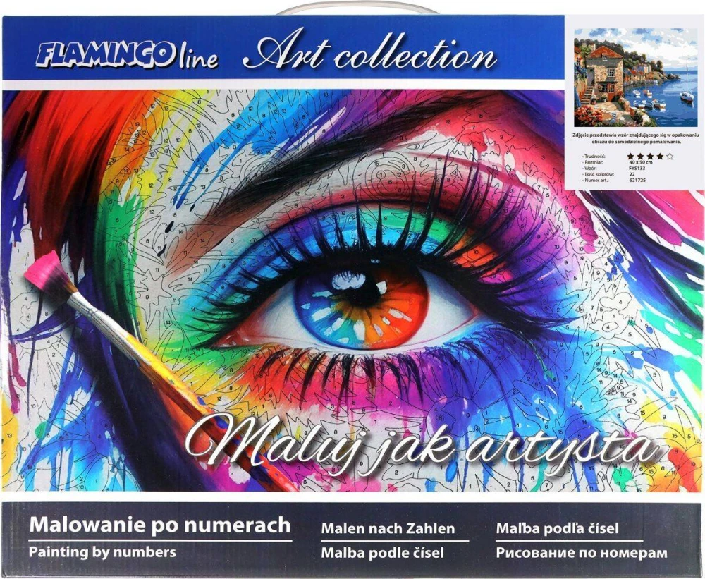 Malowanie po numerach 40x50cm Kamienny taras - Zestaw na ramie #4