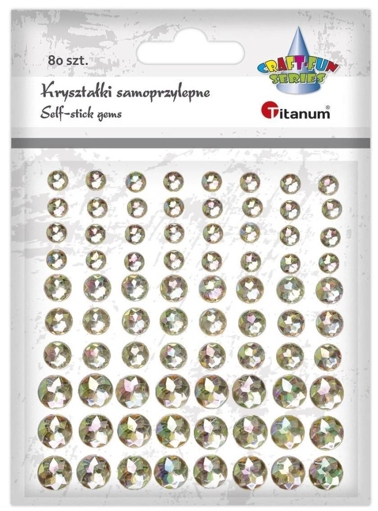 Kryształki samoprzylepne okrągłe mix 80szt. złote #1